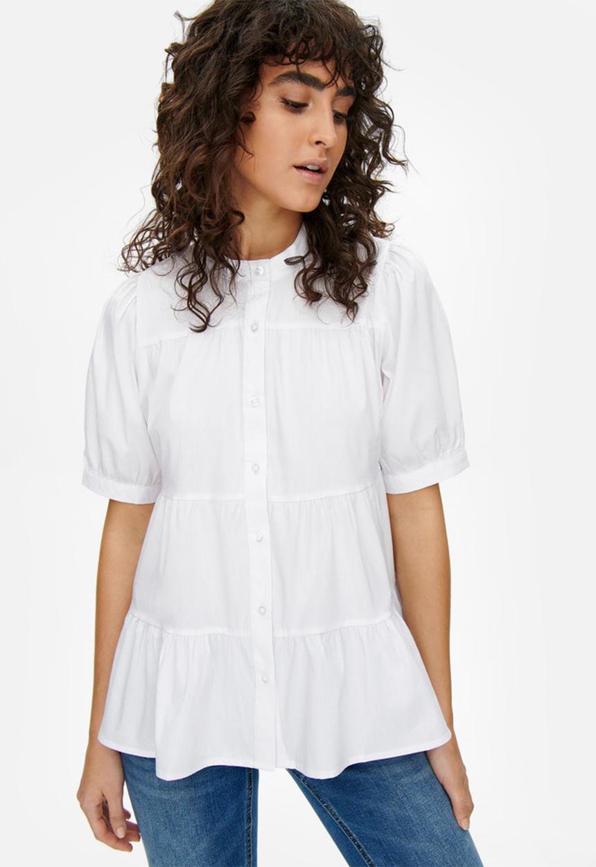 Jacqueline de Yong - Melanie short sleeve layer shirt - white
