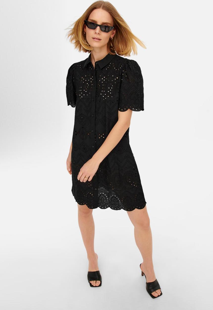 Jacqueline de Yong - Kalli 2/4 shirt dress - black