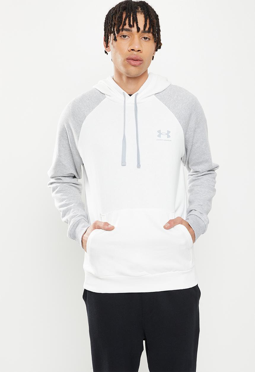 Under Armour - UA Rival Fleece Colorblock Hoodie - white & grey