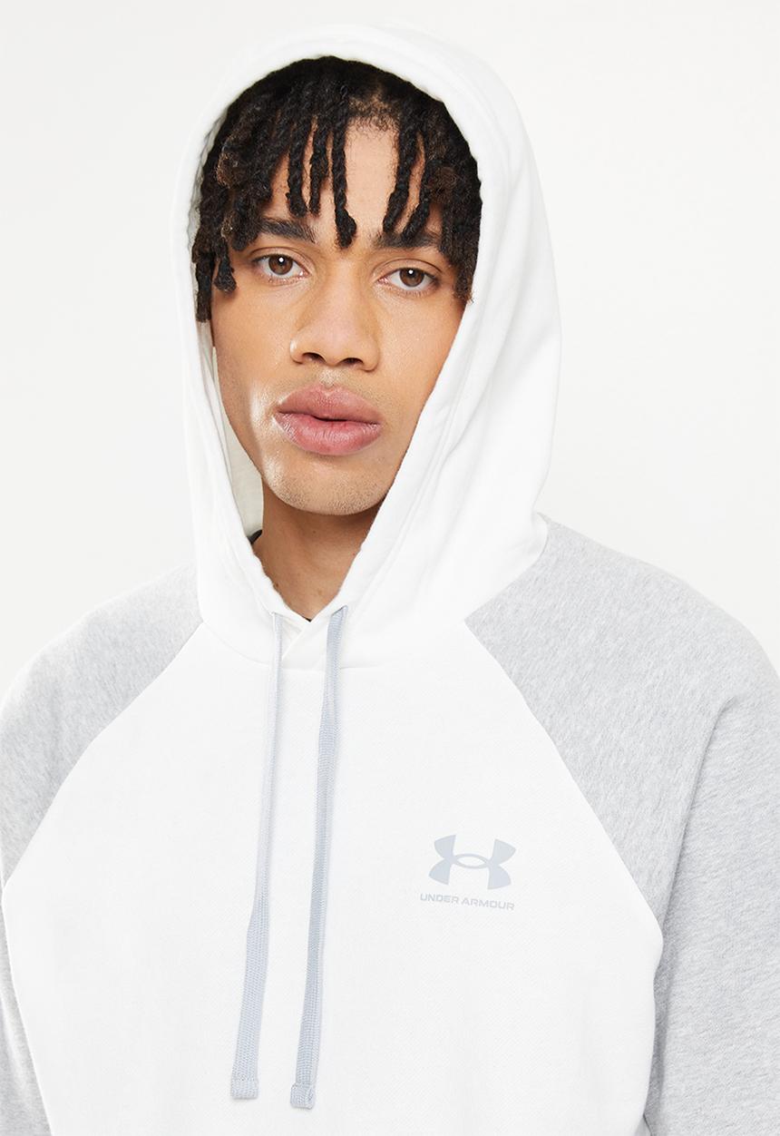 Under Armour - UA Rival Fleece Colorblock Hoodie - white & grey