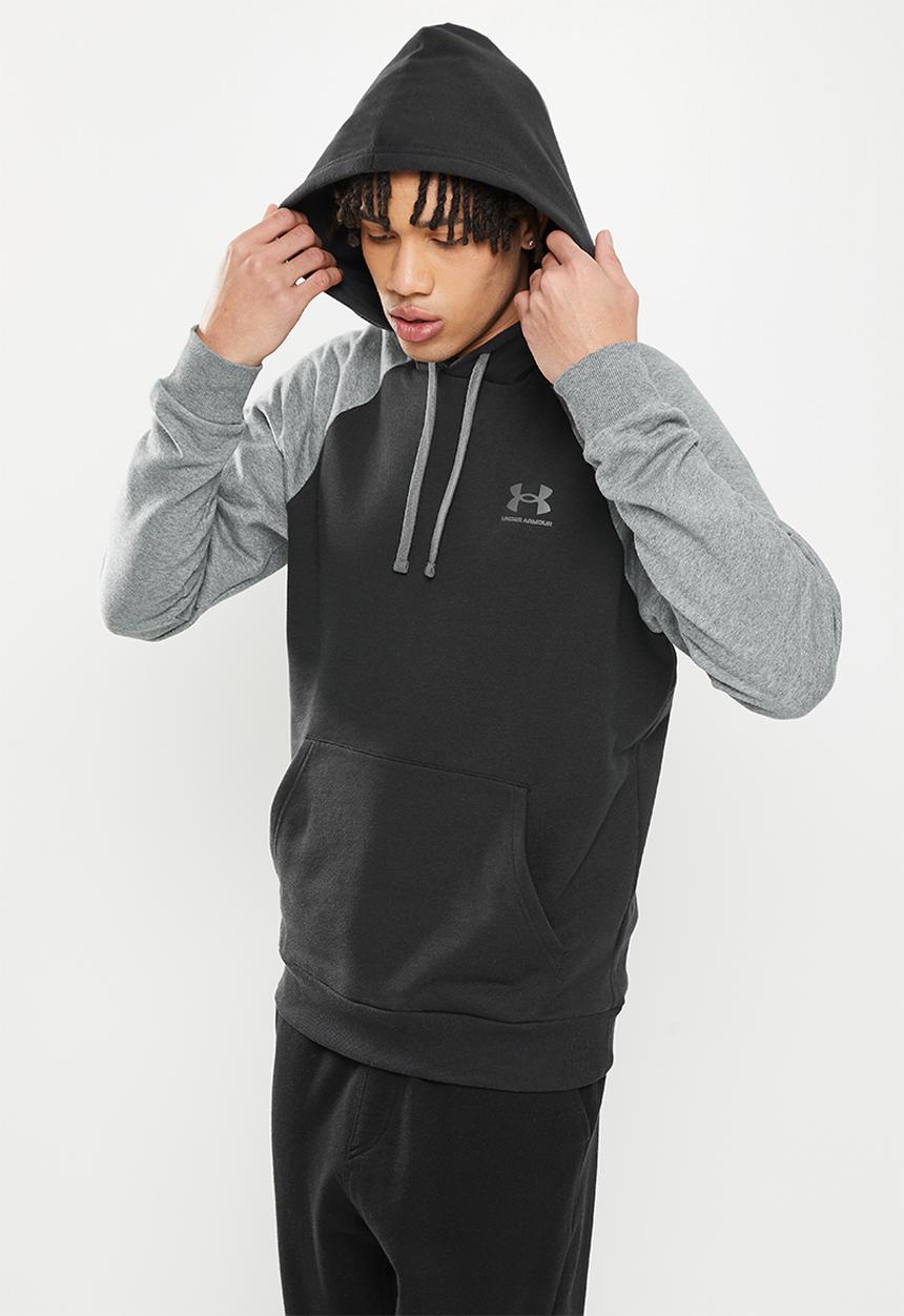 Under Armour - UA Rival Fleece Colorblock Hoodie - black & grey