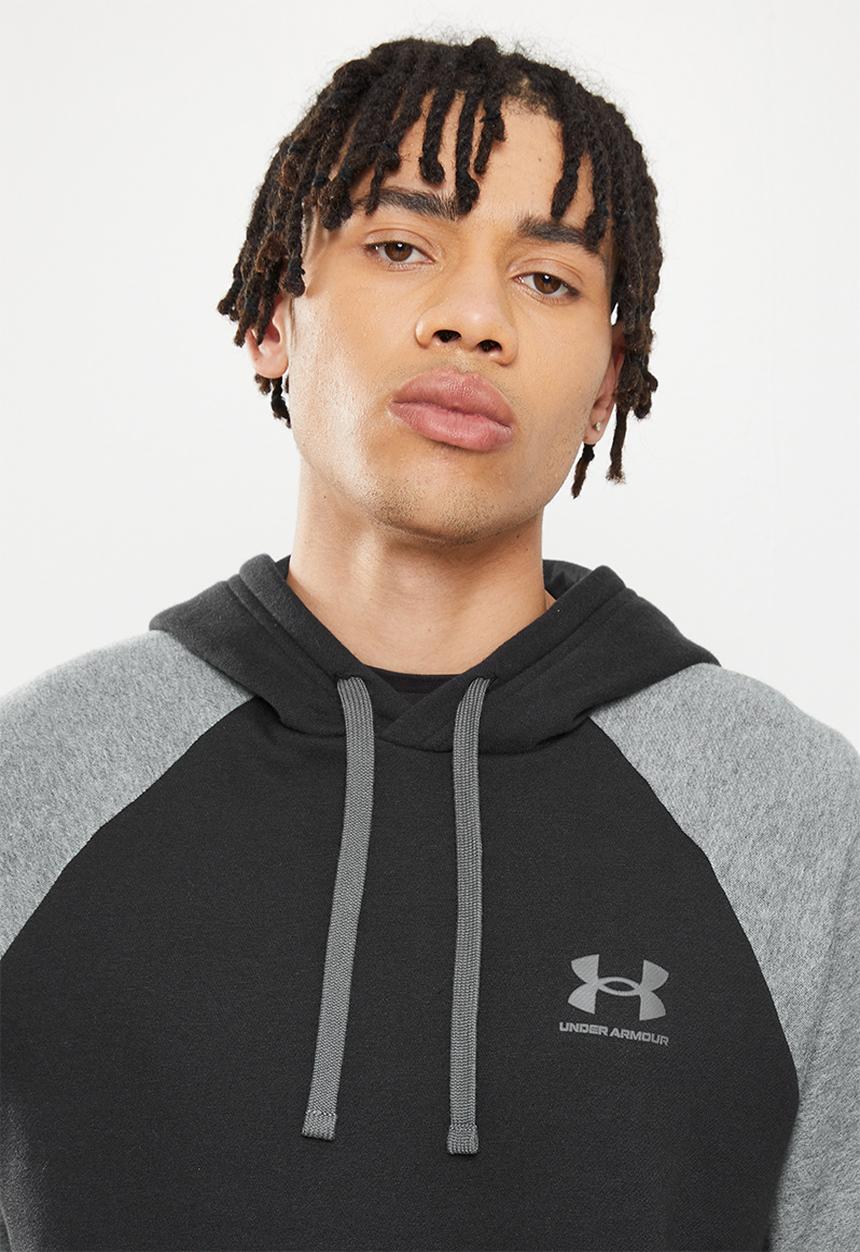 Under Armour - UA Rival Fleece Colorblock Hoodie - black & grey