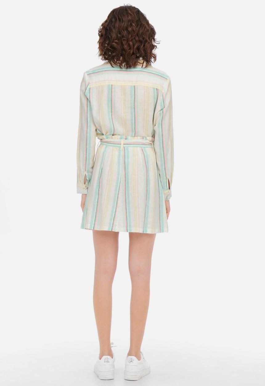 ONLY - Ohio high waist stripe skater skirt - cloud dancer