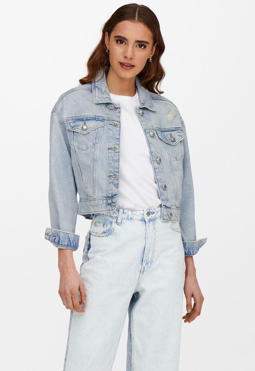 ONLY - Malibu life long sleeve denim jacket - light blue denim