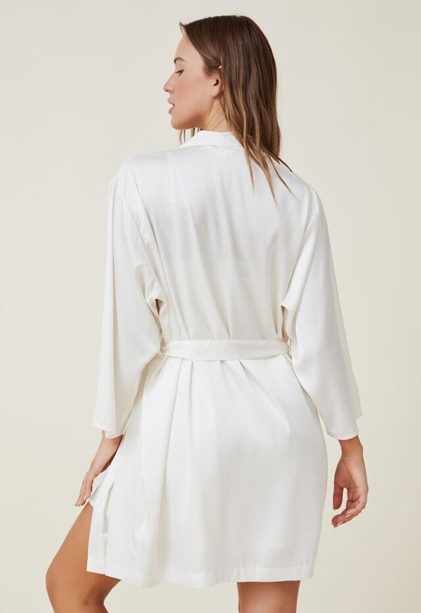 Cotton On - Bridal satin robe - coconut milk