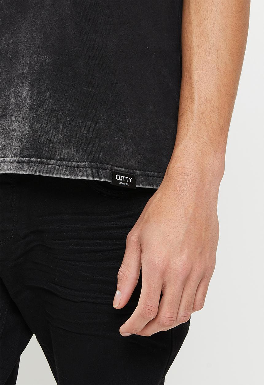 Cutty - Ozzy vintage wash lux tee - black