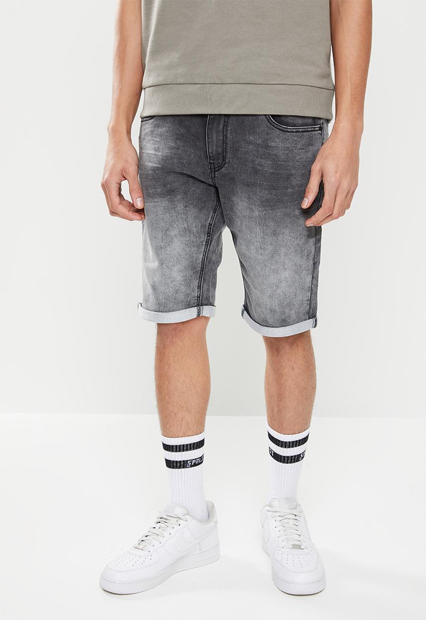 Cutty - Villa regular fit denim short - charcoal