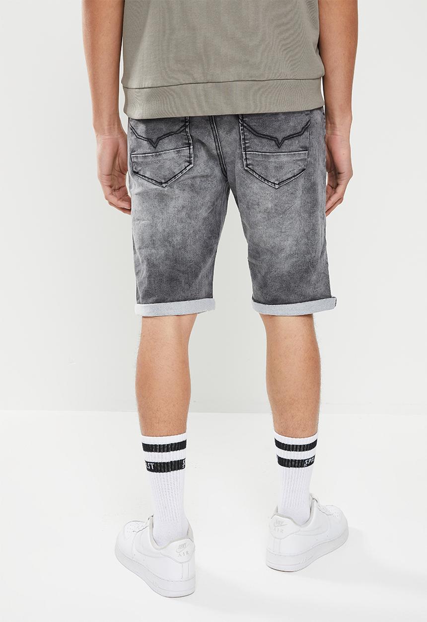 Cutty - Villa regular fit denim short - charcoal