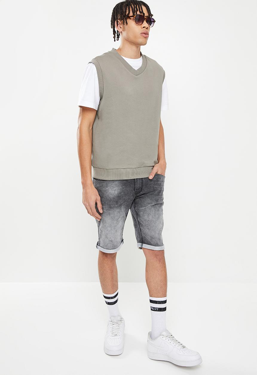 Cutty - Villa regular fit denim short - charcoal