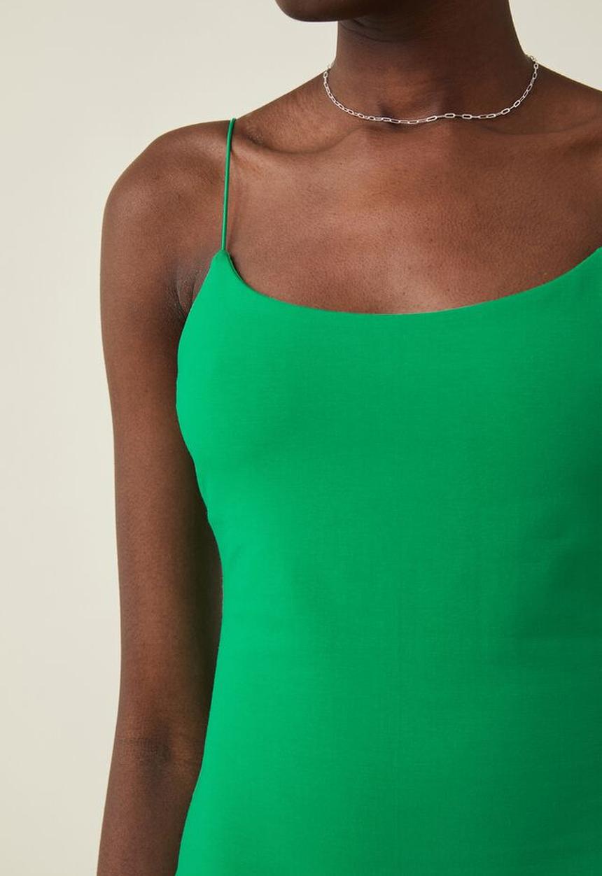 Cotton On - Bamboo viscose blend strappy mini dress - bright green