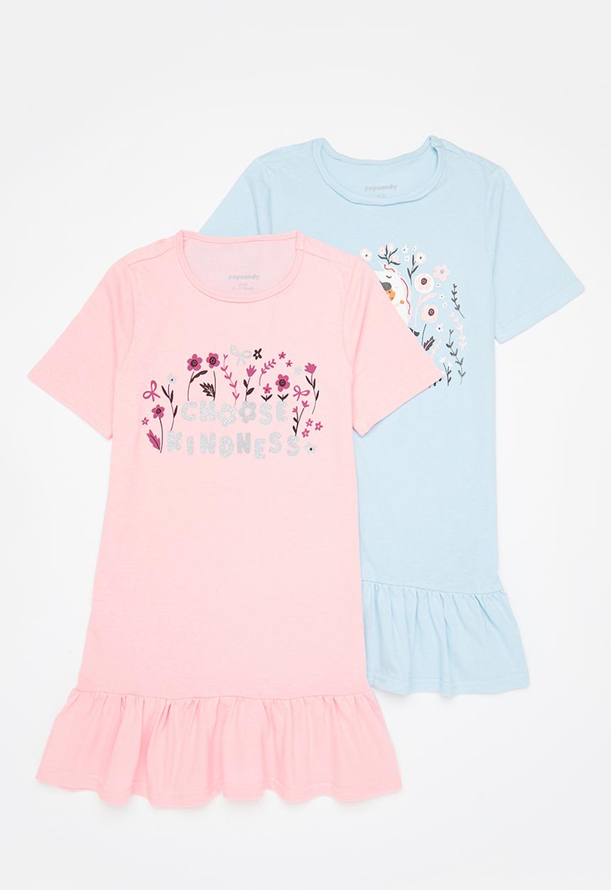 Superbalist - 2 Pack drop waist dress - blue & pink