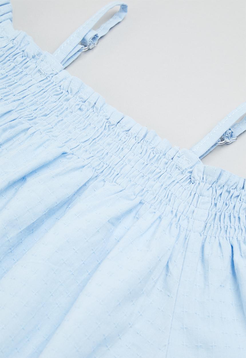 Rebel Republic - Girls drop shoulder top & shorts set - blue