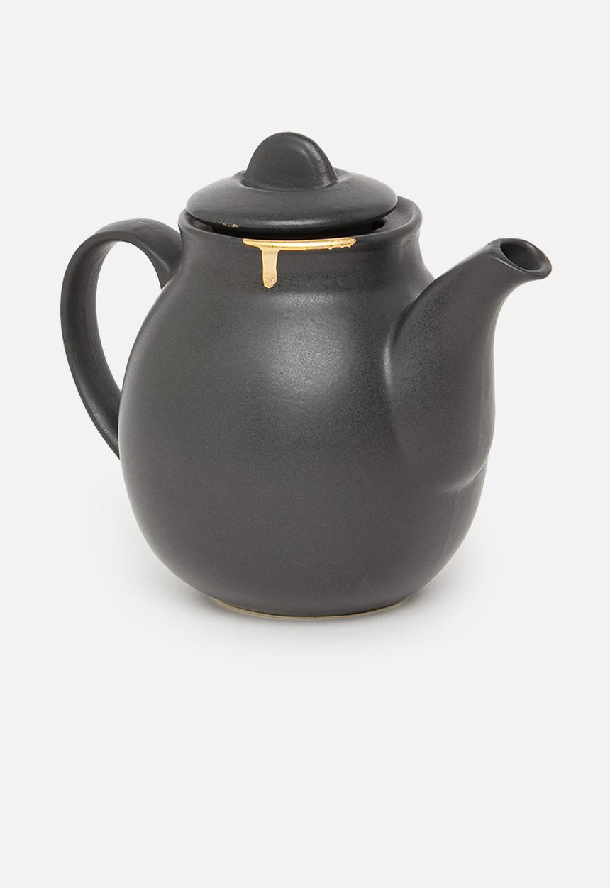 Urchin Art - Calanthea teapot - black & gold
