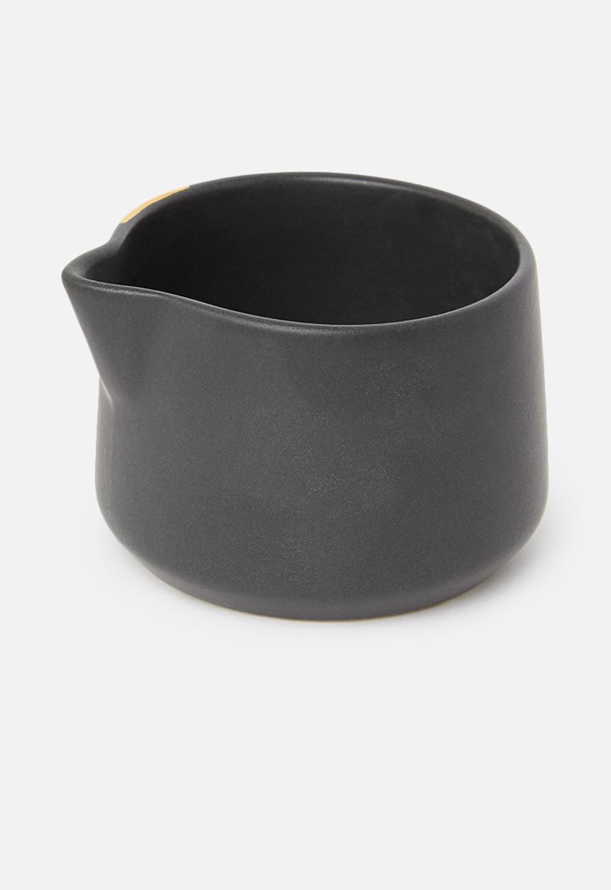 Urchin Art - Calanthea sugar pot and creamer set - black & gold