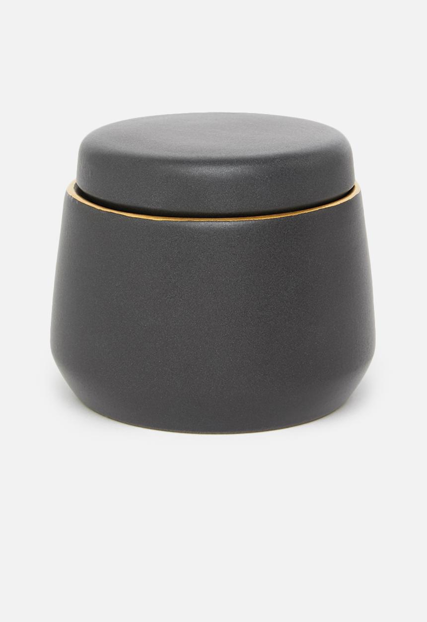 Urchin Art - Calanthea sugar pot and creamer set - black & gold