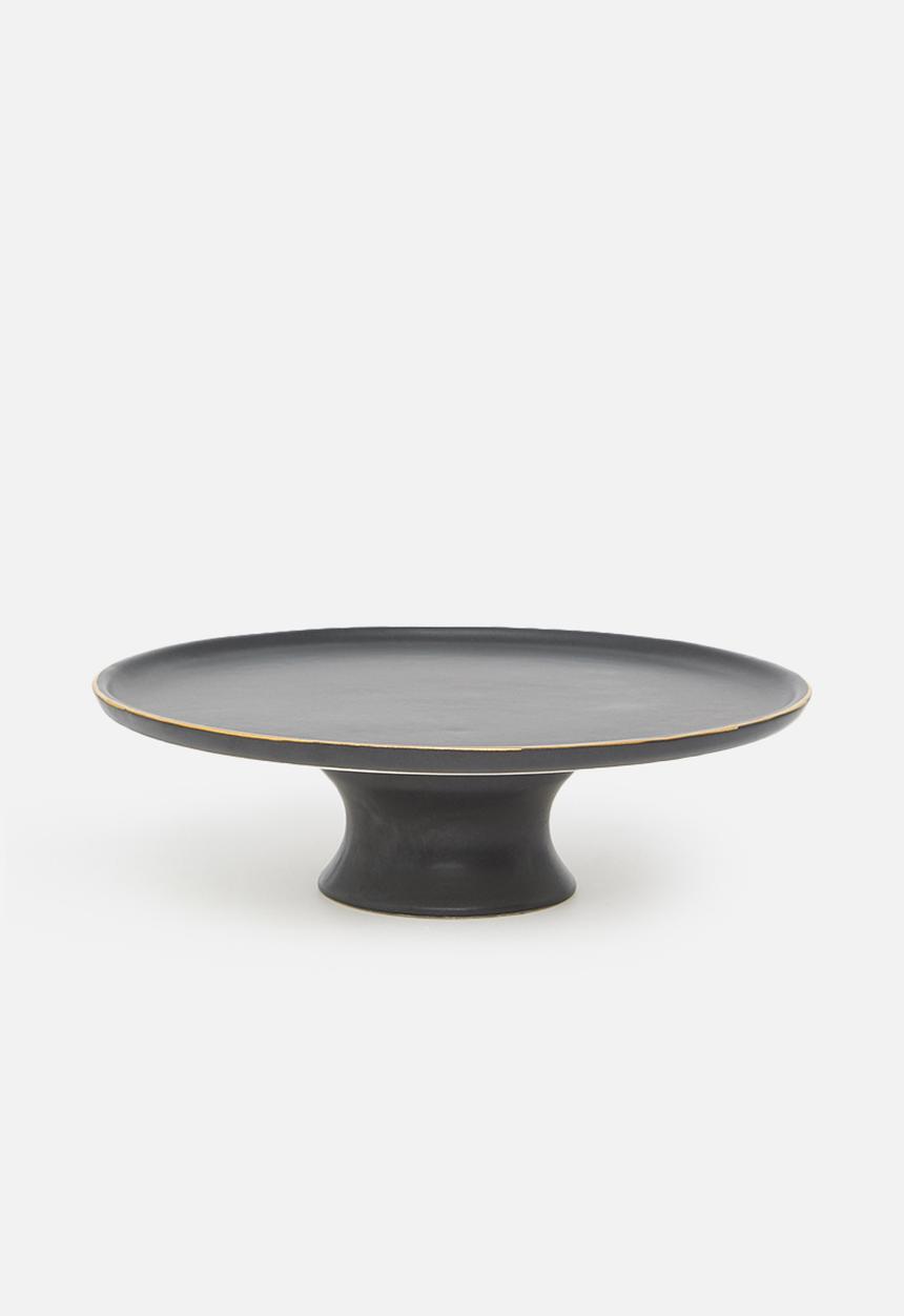 Urchin Art - Calanthea cake stand - black & gold