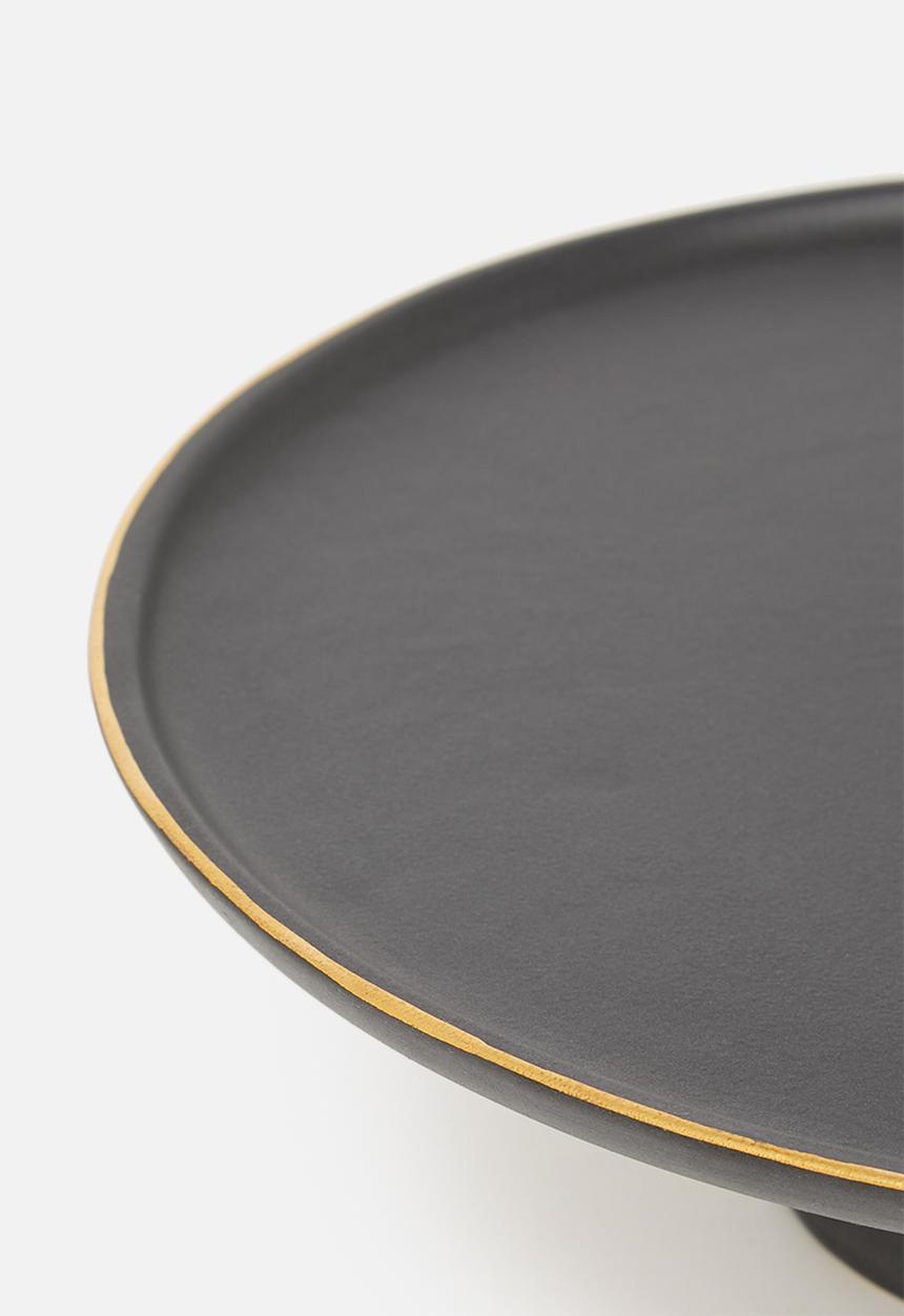 Urchin Art - Calanthea cake stand - black & gold