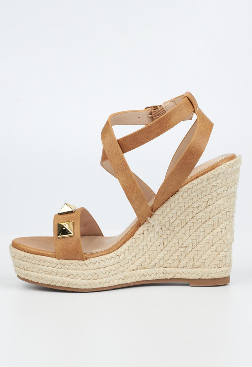 Miss Black - Edition1 espadrille wedge heel - tan