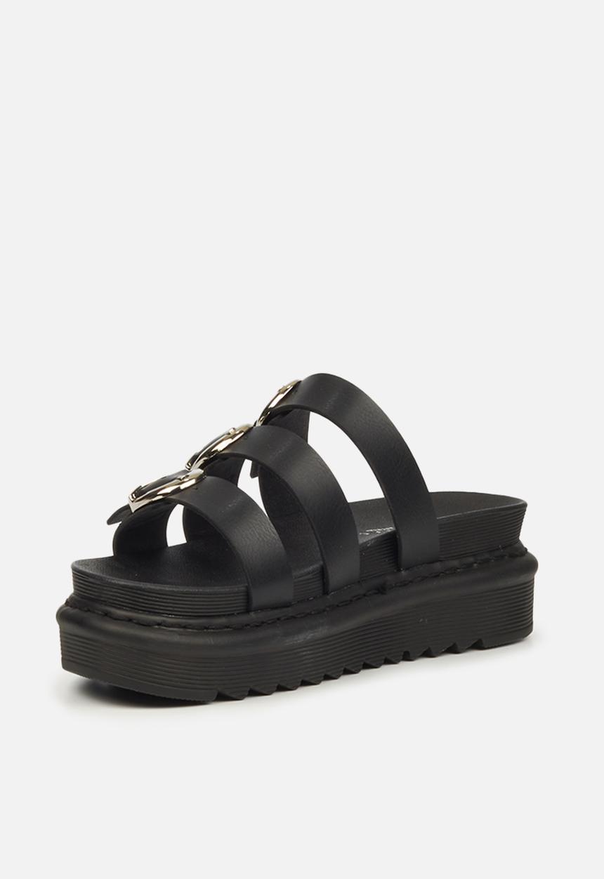 Rock & Co - Rouge 2 chunky flatform slide - black