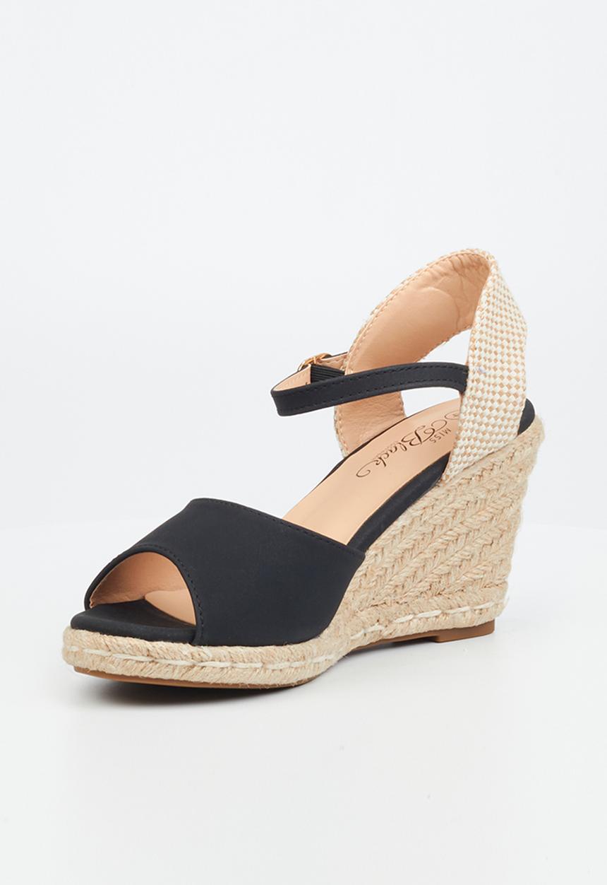 Miss Black - Jojo2 espadrille wedge heel - black