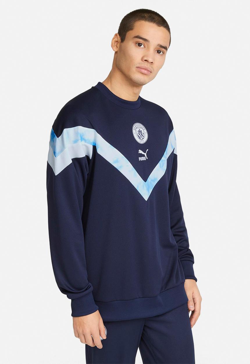 PUMA - Man City Iconic MCS Crew Sweatshirt - peacoat-team light blue