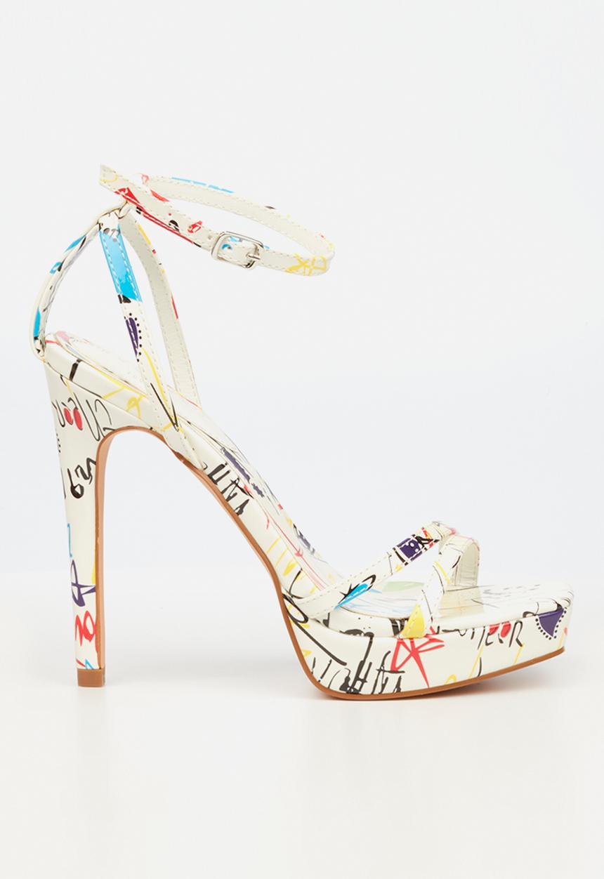 Rock & Co - Getto 1 ankle tie barely there stiletto heel - white