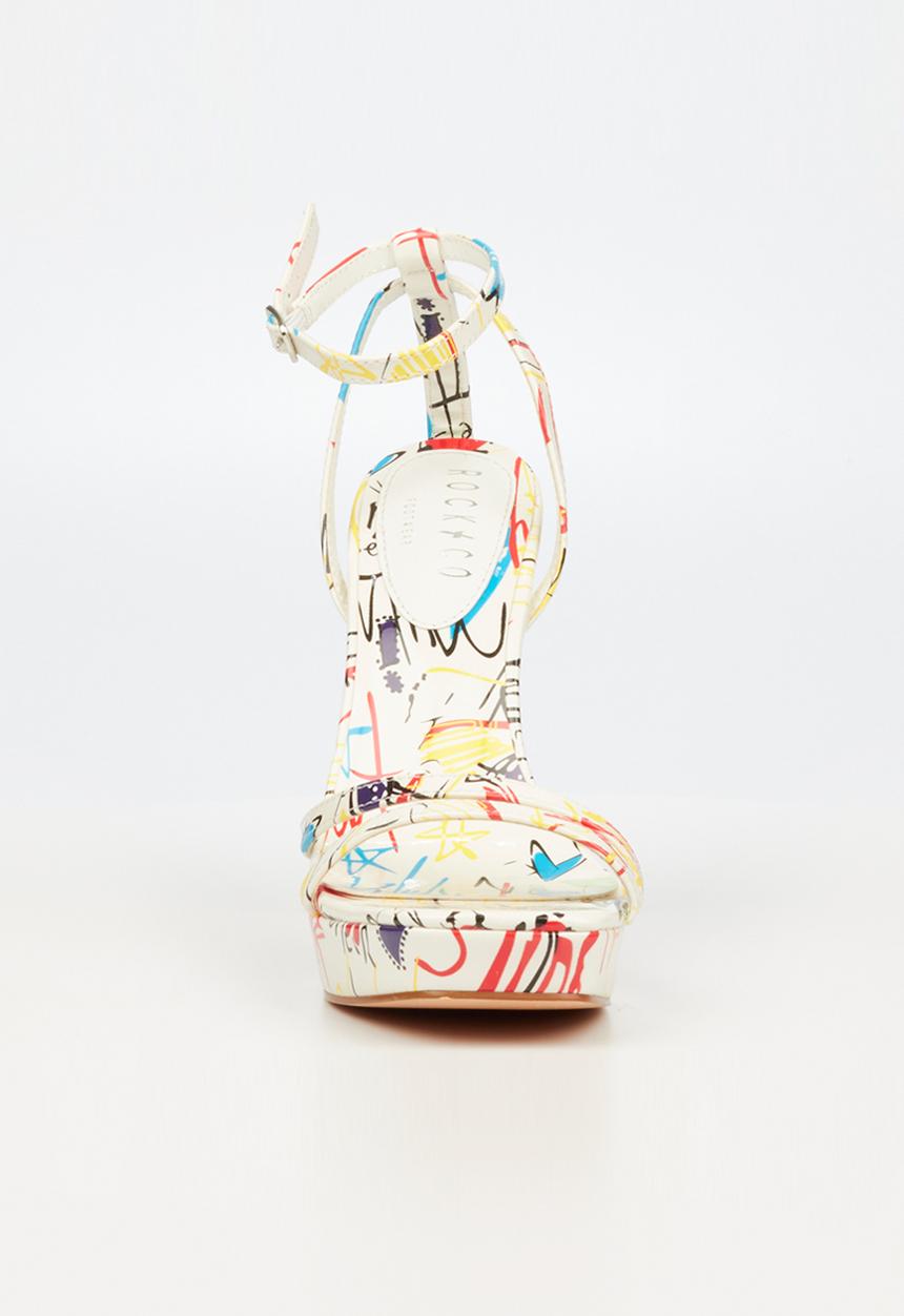 Rock & Co - Getto 1 ankle tie barely there stiletto heel - white