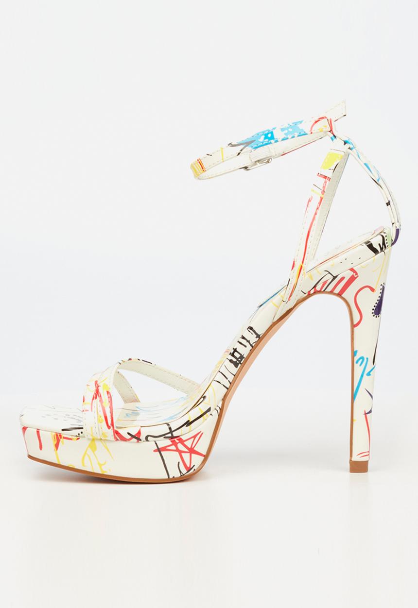 Rock & Co - Getto 1 ankle tie barely there stiletto heel - white
