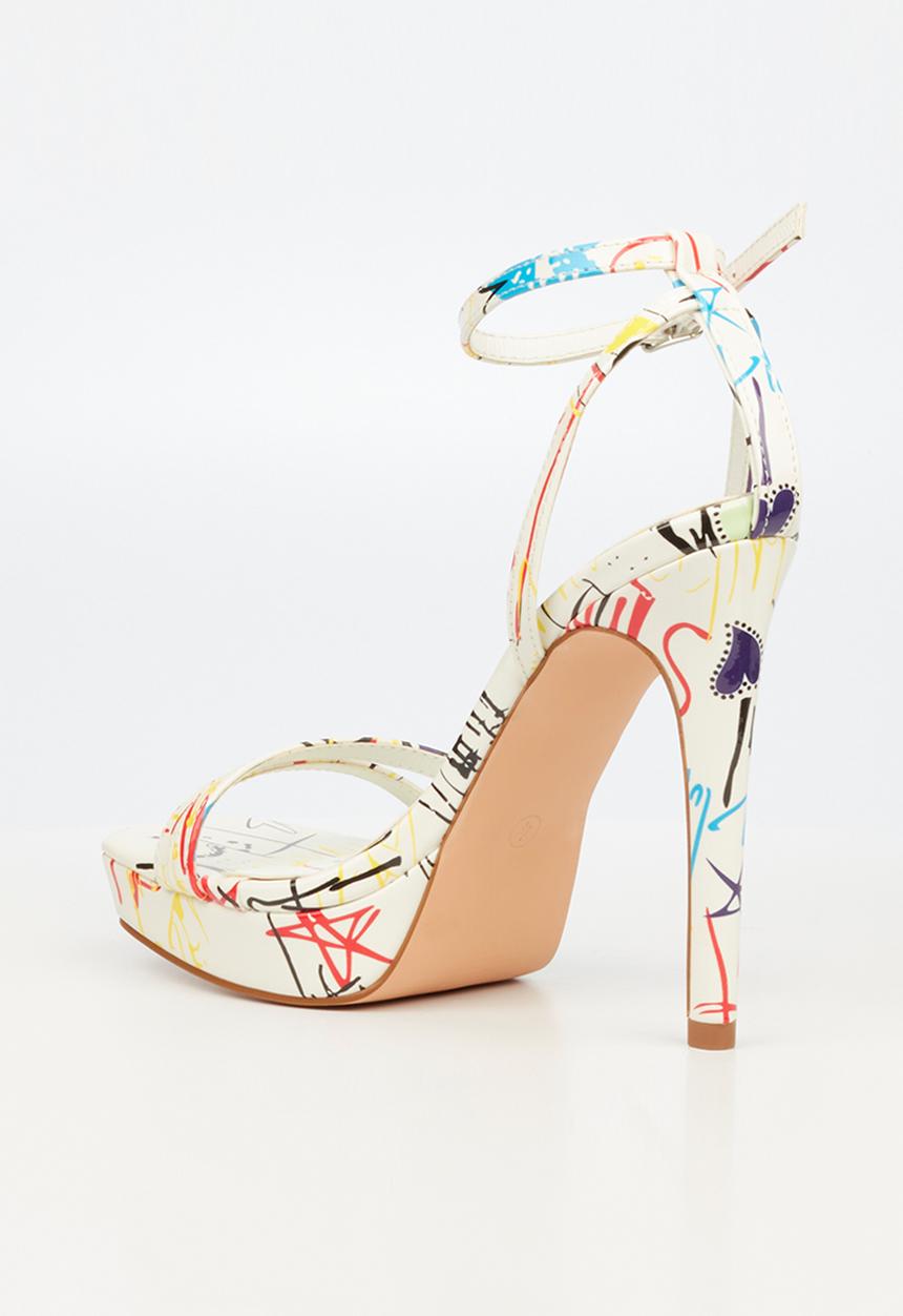 Rock & Co - Getto 1 ankle tie barely there stiletto heel - white