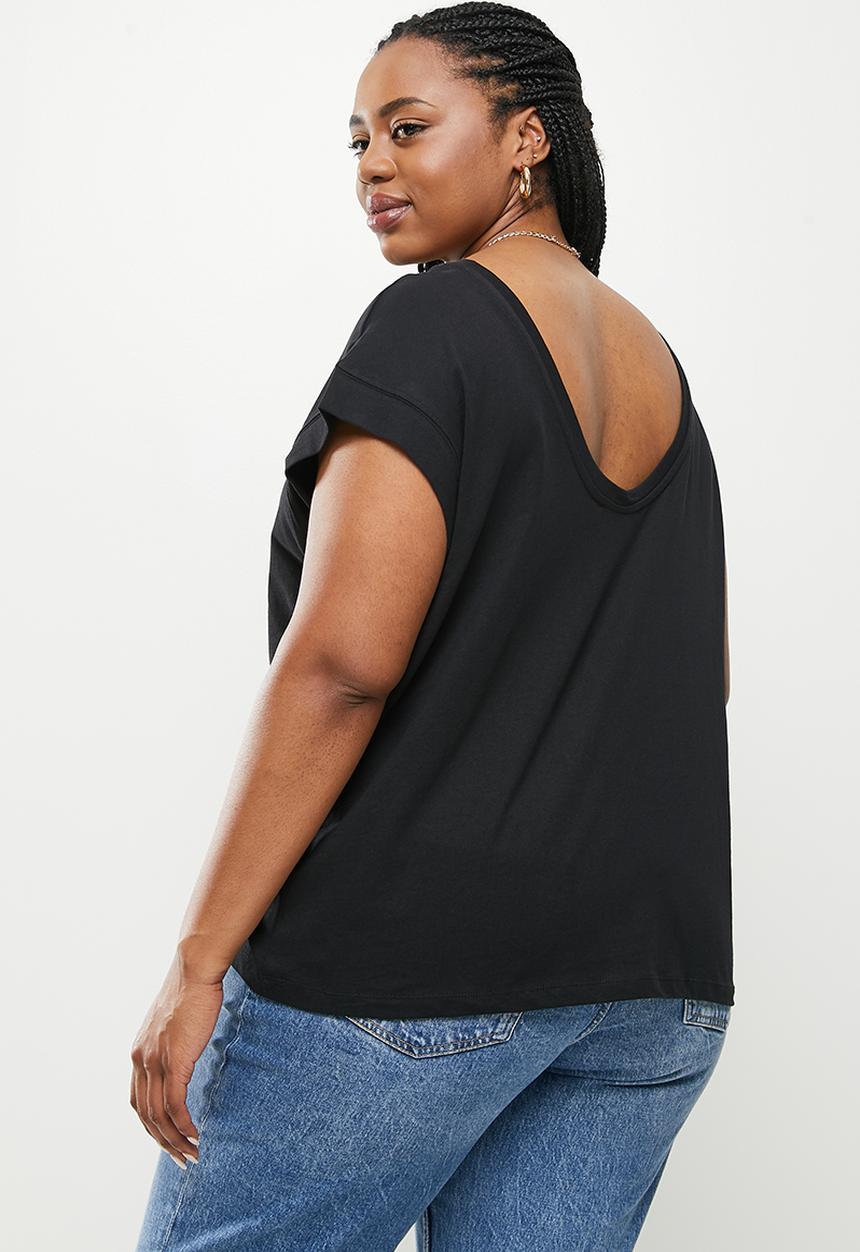 MANGO - Plus T-shirt sol - black