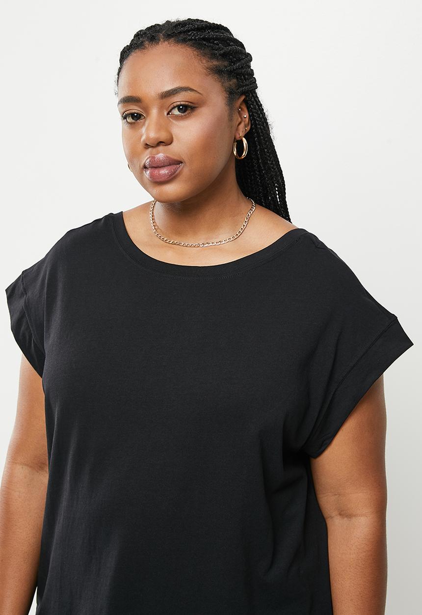 MANGO - Plus T-shirt sol - black