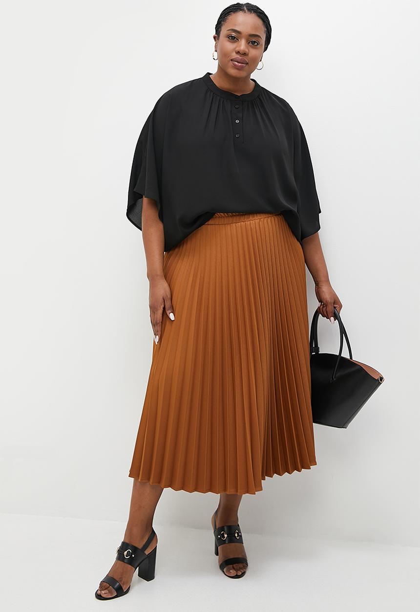 edit Plus - Wide sleeve mandarin blouse - black
