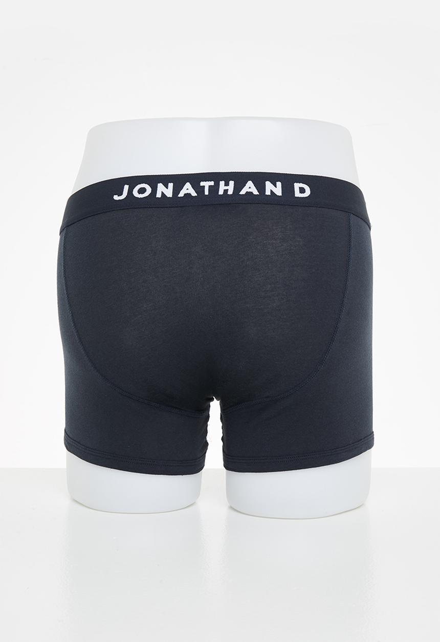 Jonathan D - 2-Pack boxer briefs with elasticated waistband - navy & black