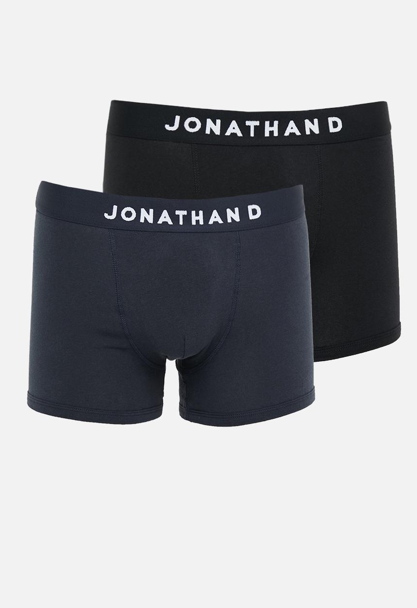 Jonathan D - 2-Pack boxer briefs with elasticated waistband - navy & black