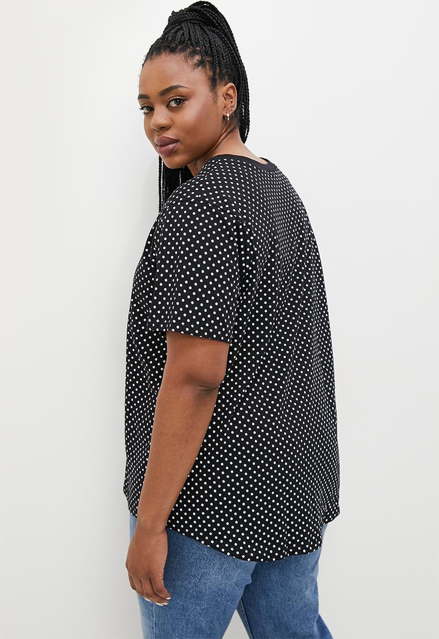 Superbalist - Basic crew aop tee - black & white