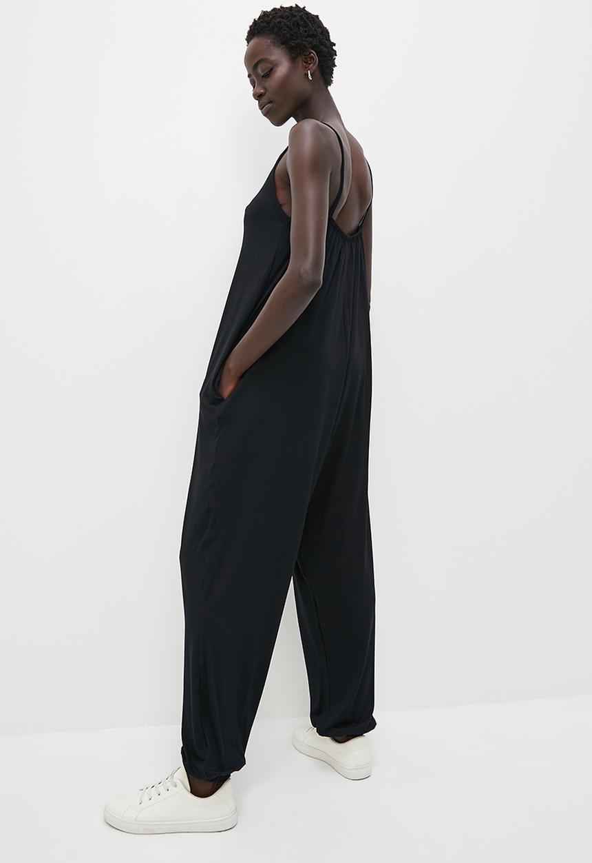 edit - Knit opp harem jumpsuit - black