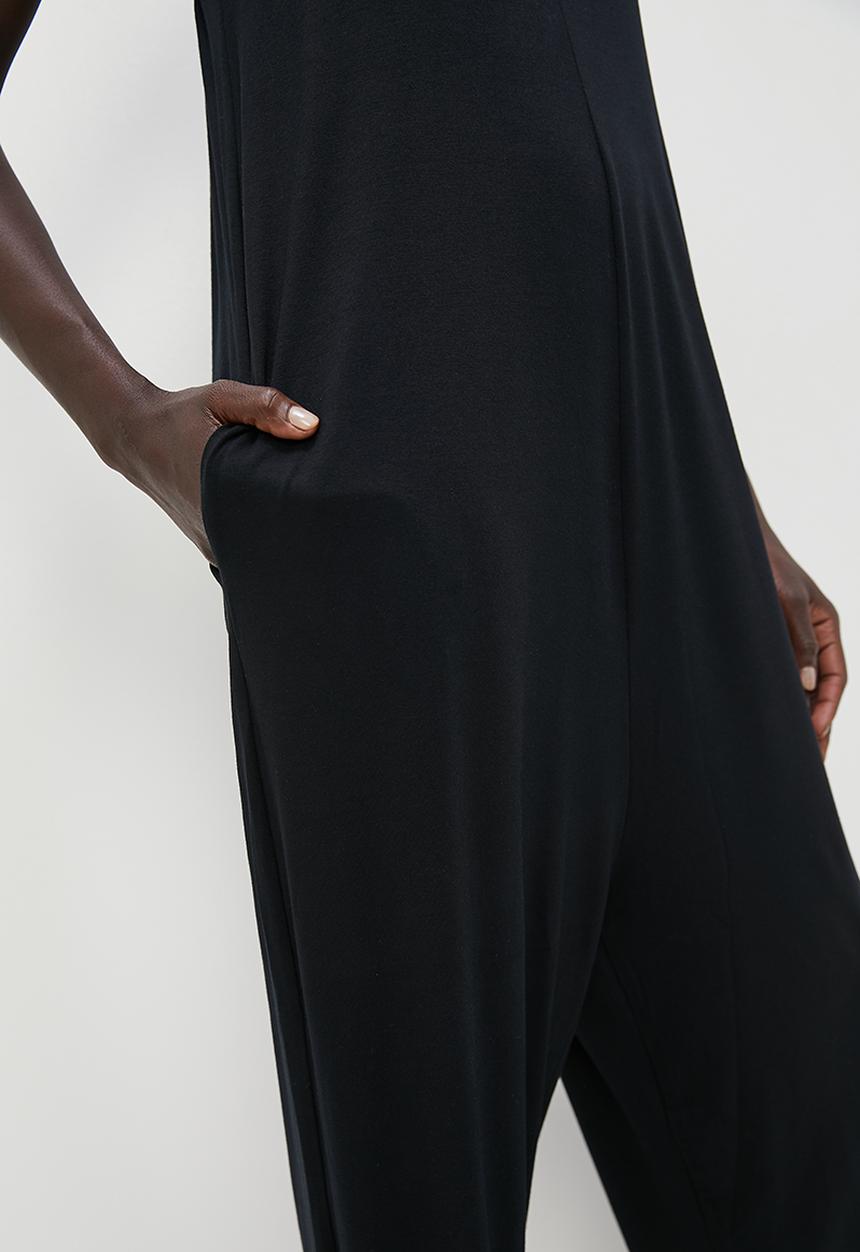 edit - Knit opp harem jumpsuit - black