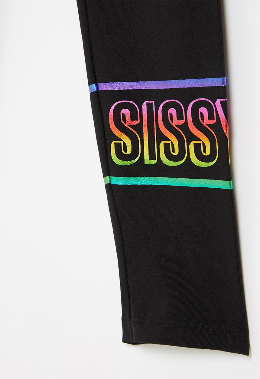 SISSY BOY - Leggings with elasticated waist - black