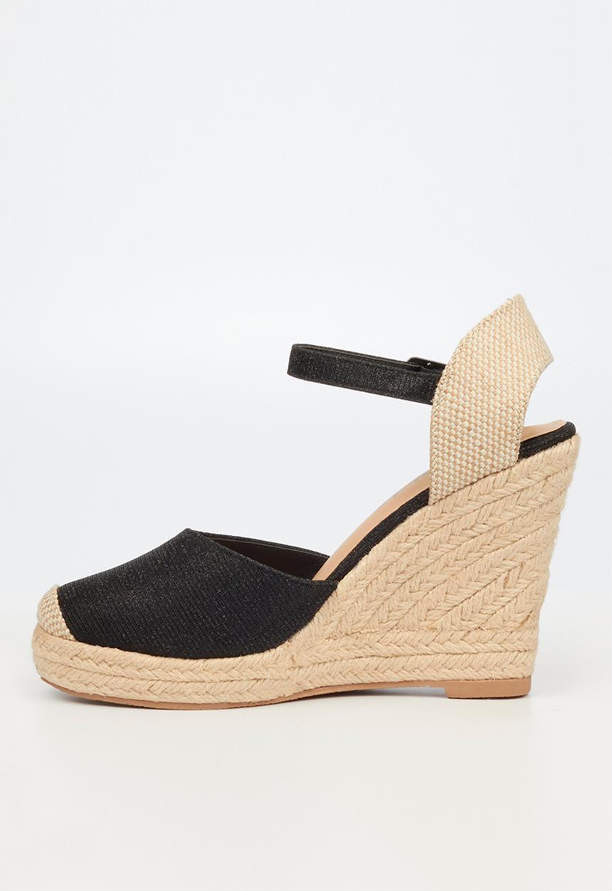 Miss Black - Hooked3 espadrille wedge heel - black