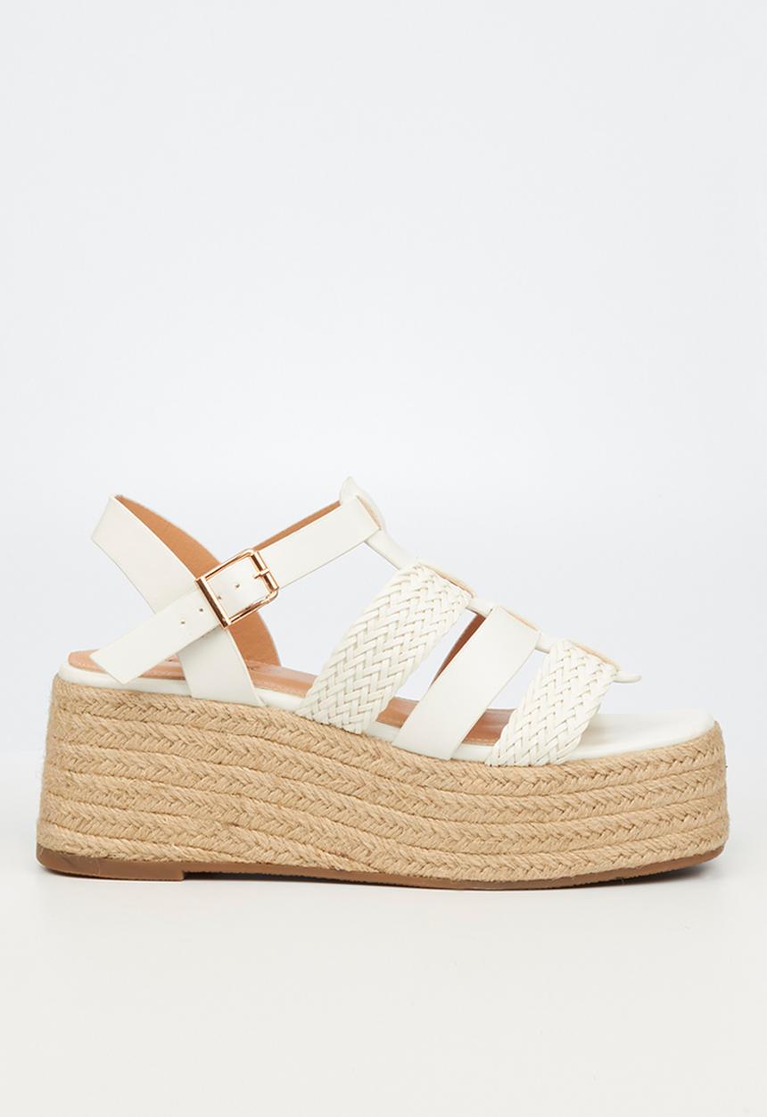 Miss Black - Shakira2 espadrille wedge heel - white