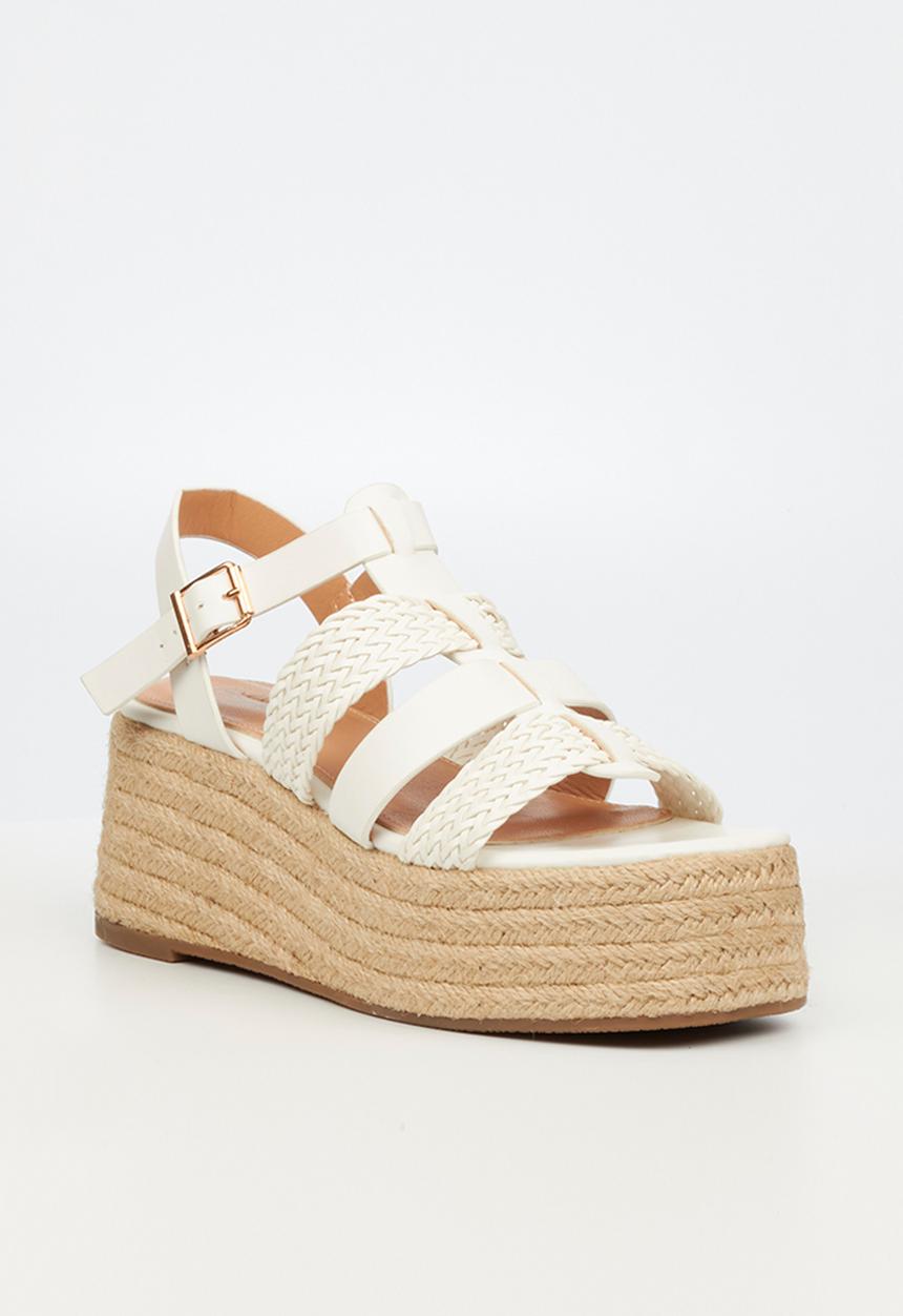 Miss Black - Shakira2 espadrille wedge heel - white