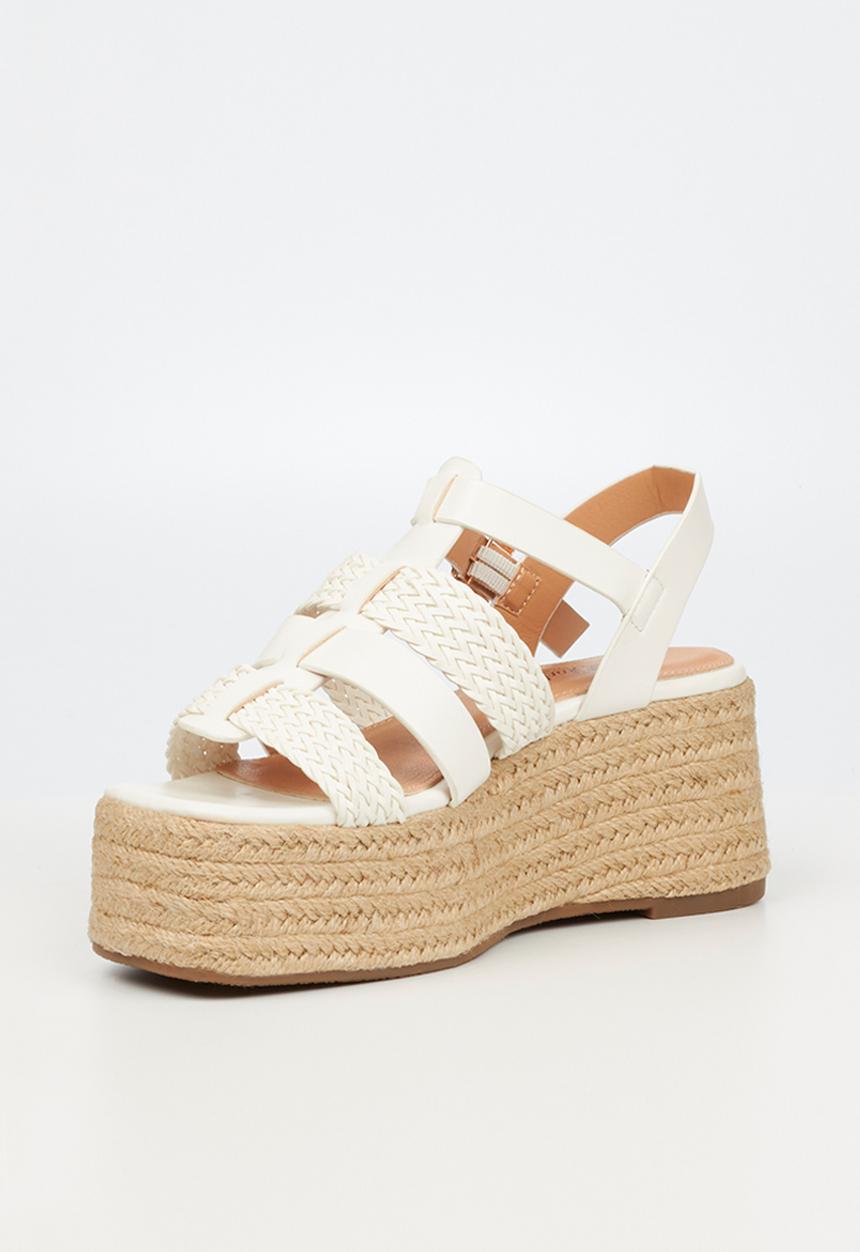 Miss Black - Shakira2 espadrille wedge heel - white
