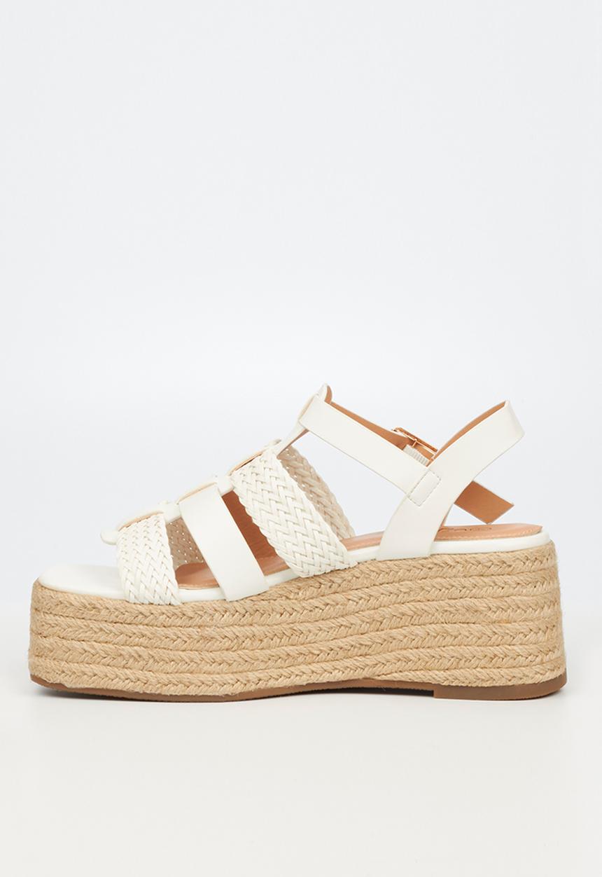 Miss Black - Shakira2 espadrille wedge heel - white