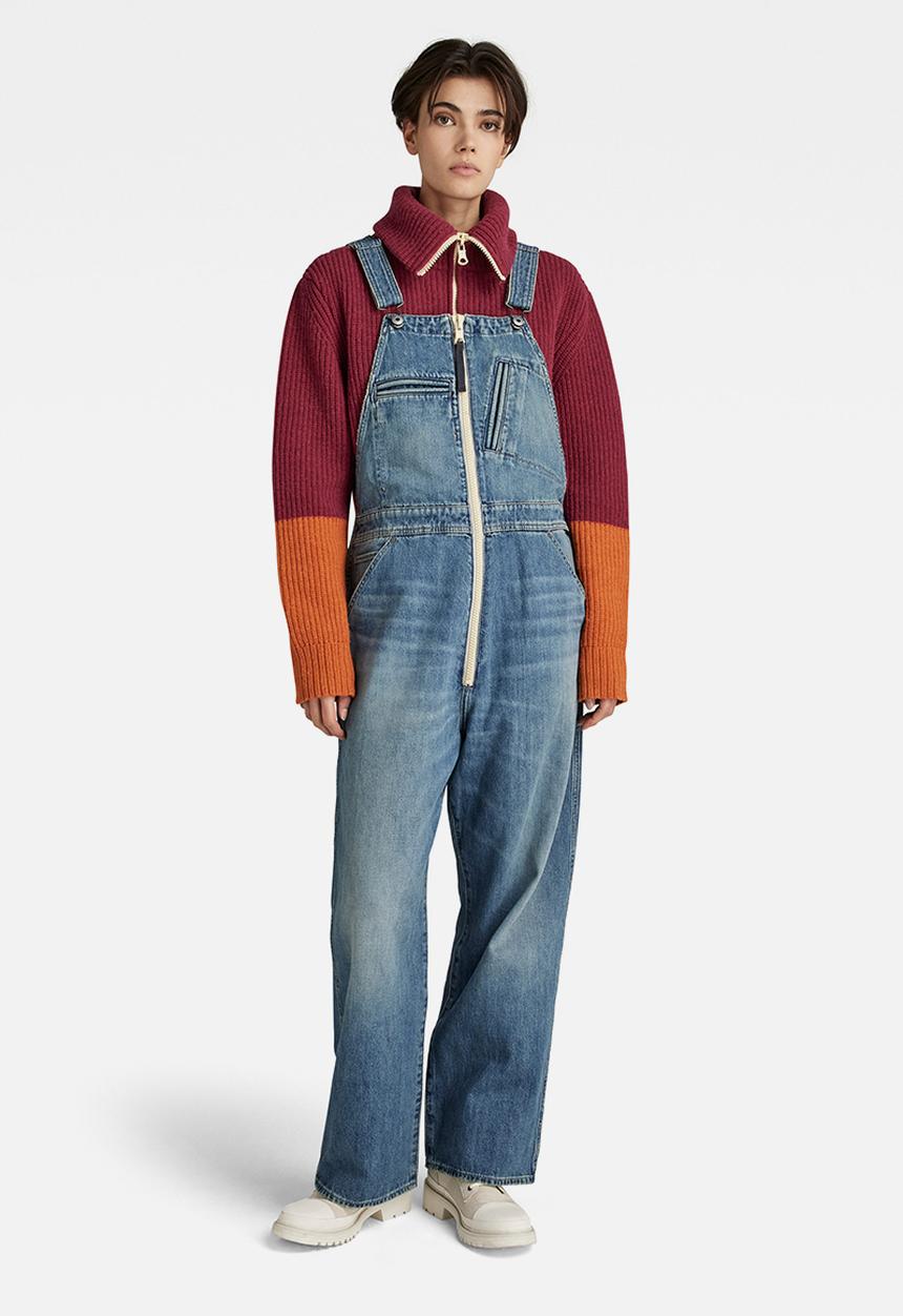 G-STAR - Bib overall - antique faded blue opal