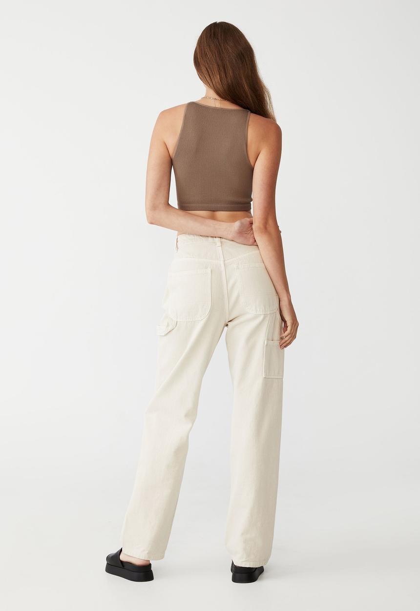 Cotton On - Seamless benni seamless high neck tank - rich taupe