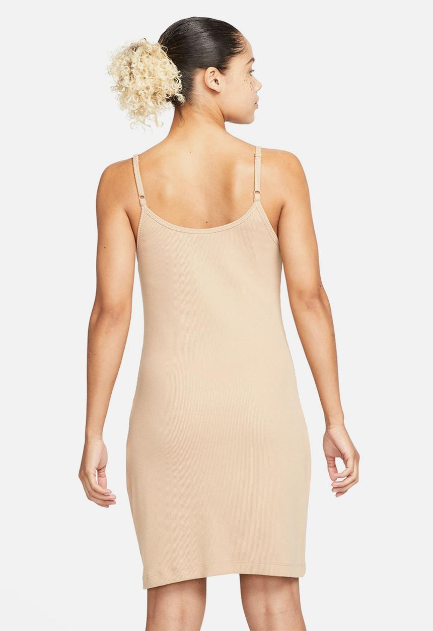 Nike - W nsw essential rib dress bodycon - hemp & white