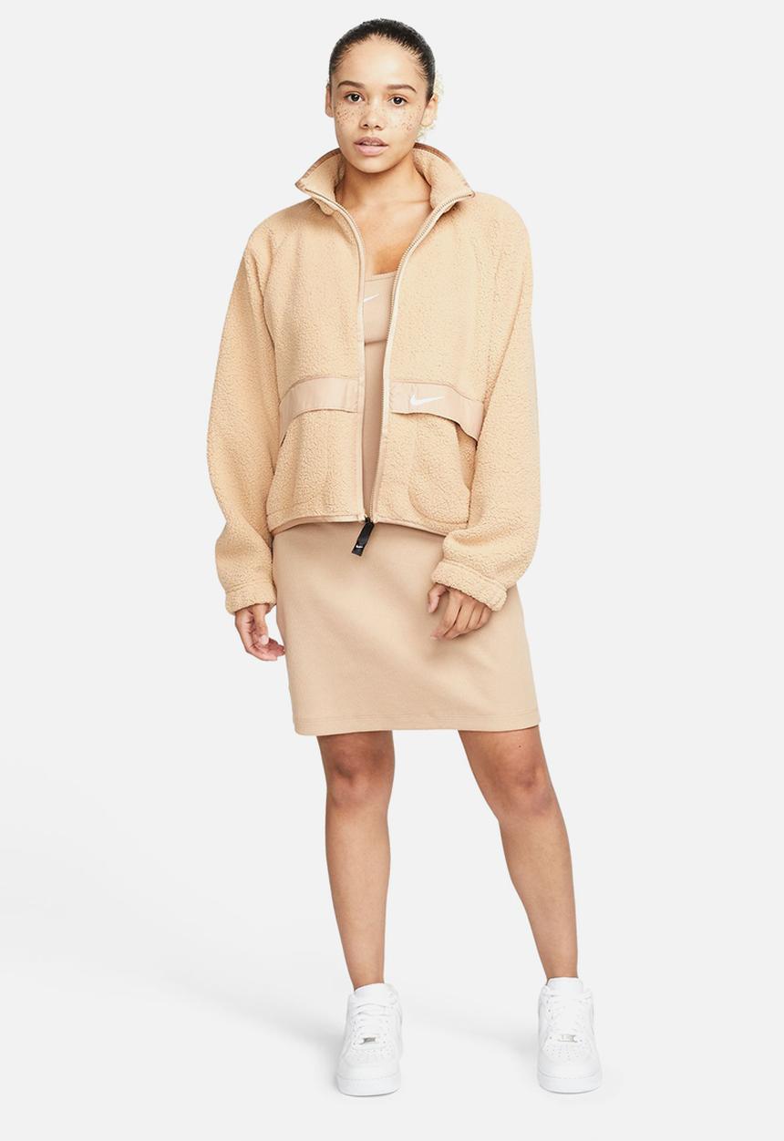 Nike - W nsw essential rib dress bodycon - hemp & white