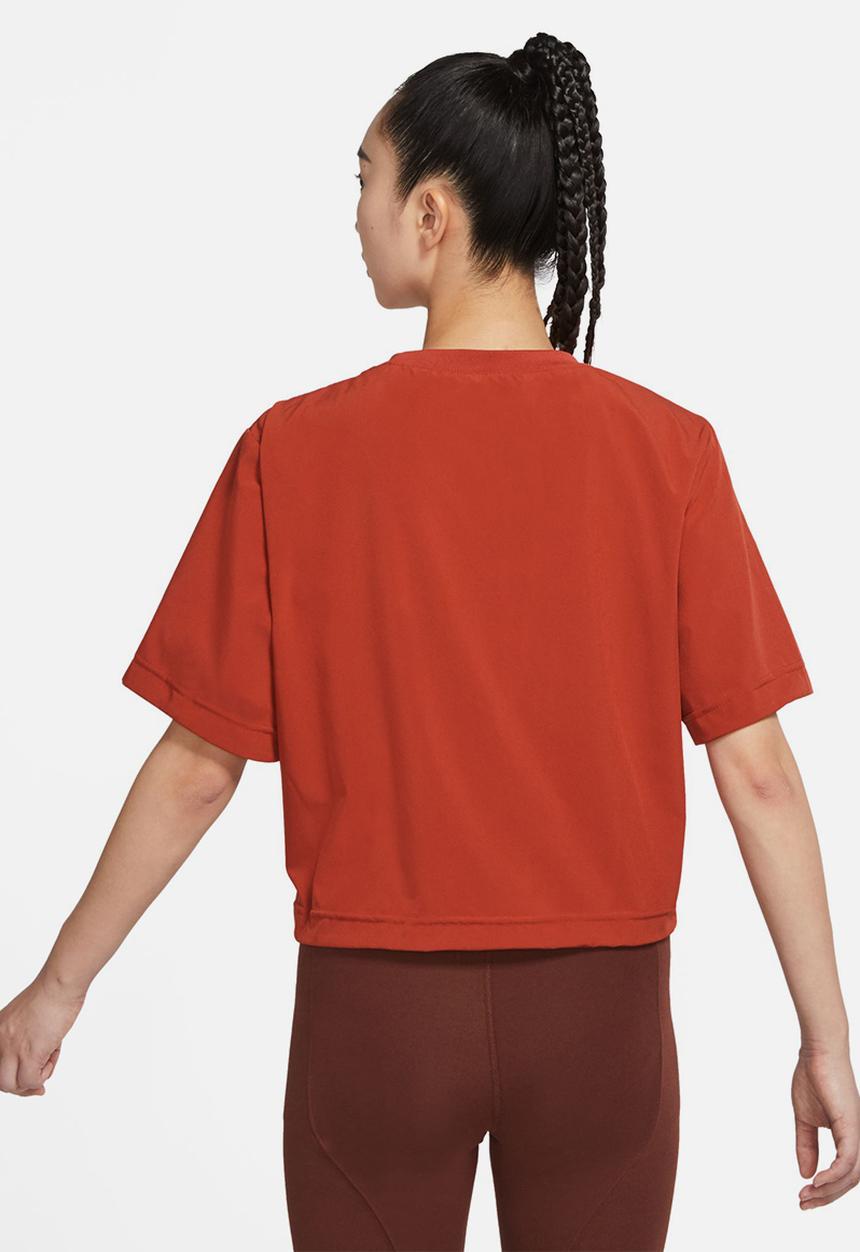 Nike - W nsw everyday modern woven boxy top - cinnabar & oxen brown