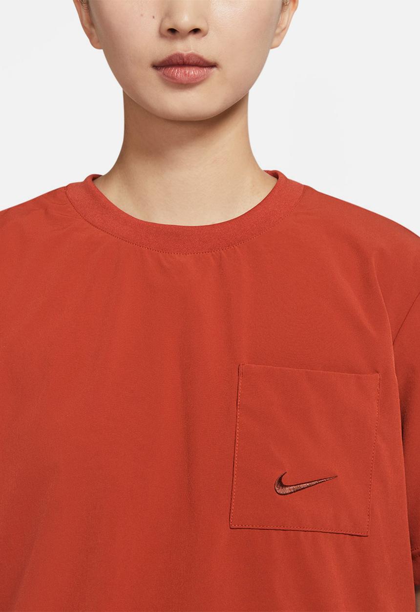 Nike - W nsw everyday modern woven boxy top - cinnabar & oxen brown