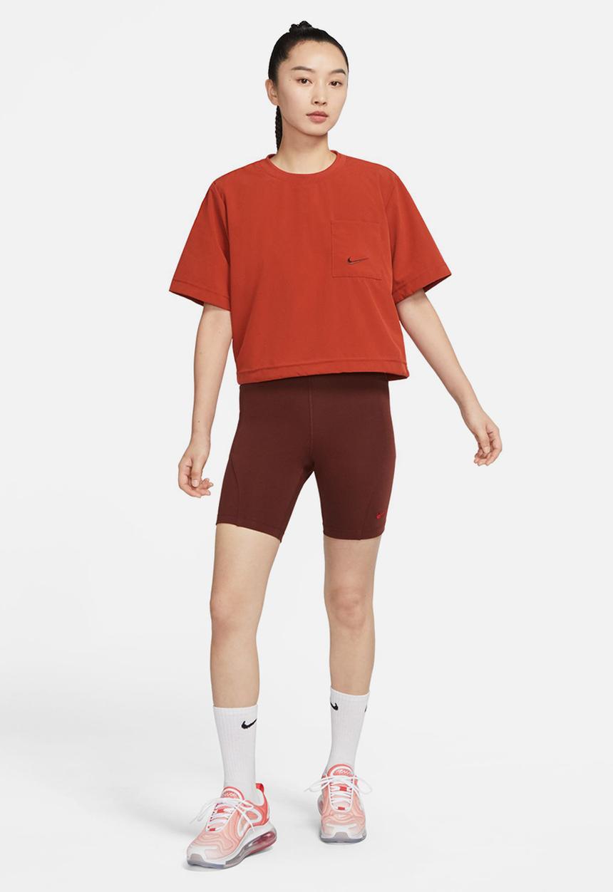 Nike - W nsw everyday modern woven boxy top - cinnabar & oxen brown